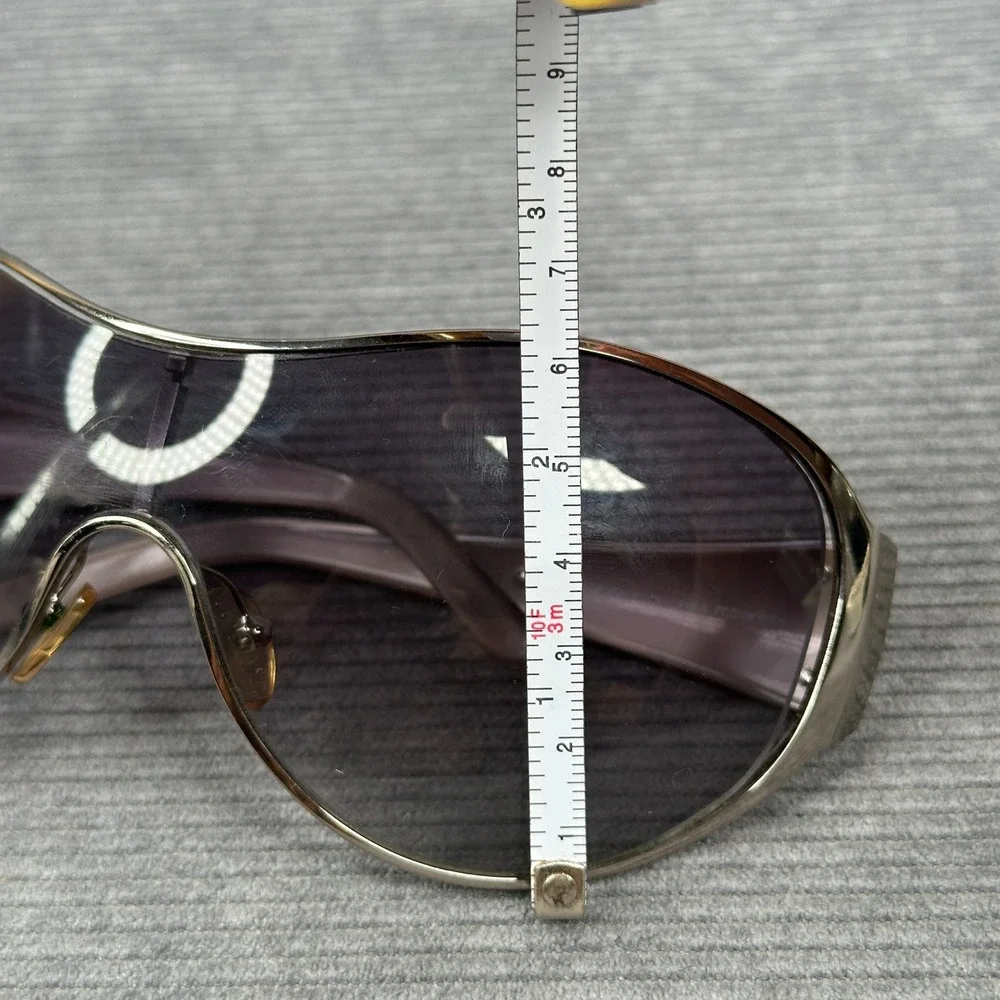 Valentino 5451/S Crystal Embellished Shield Sunglasses Silver Pink Y2k